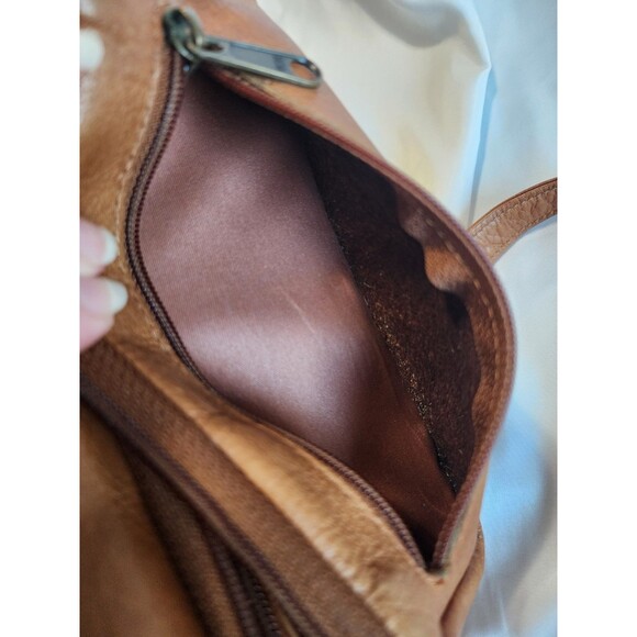 Vintage Distressed Tan Leather Fanny Pack Waist Belt Bag Adjustable Cambodia - Picture 6 of 16